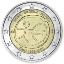 Belgija 2009 2 eurų proginė moneta - Ekonominės ir pinigų sąjungos 10-metis (EMU) (BU)