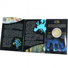 Belgija 2009 2 euro proginė moneta kortelėje - Ekonominės ir pinigų sąjungos 10-metis (EMU) (BU)