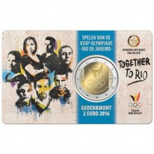 Belgija 2016 2 euro proginė moneta - Olimpinės žaidynės Rio de Ženeire (BU)