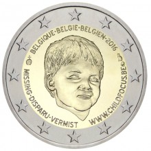 Belgija 2016 2 euro proginė moneta kortelėje - Tarptautinė dingusių vaikų diena (BU)