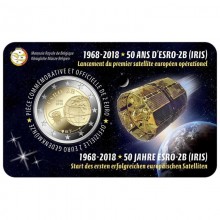 Belgija 2018 2 euro proginė moneta kortelėje - Pirmasis Europos palydovas ESRO-2B (BU)