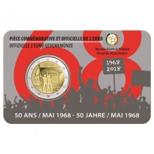 Belgija 2018 2 euro proginė moneta kortelėje - Gegužės įvykių 50-metis (BU)