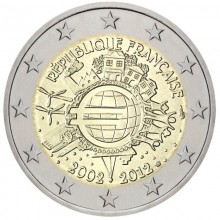 Prancūzija 2012 2 euro proginė moneta -10 metų eurui (TYE)