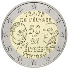 Prancūzija 2013 2 euro proginė moneta - Eliziejaus sutarties 50-metis (ET)