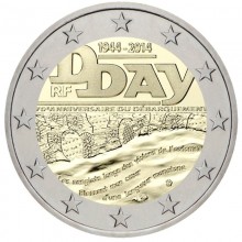 France 2014 2 euro coin - 70th anniversary of the Normandy landings of 6 June 1944 " D-day "
