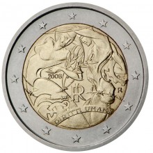 Italy 2008 2 euro coin - 60 years since the universal declaration of human rights