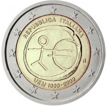 Italy 2009 2 euro coin - 10th anniversary of the Economic and Monetary Union (EMU)