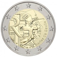 France 2020 2 euro coin - Charles de Gaulle