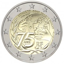 Prancūzija 2021 2 euro proginė moneta - UNICEF