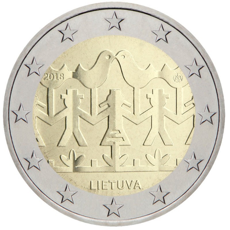 Commem Details about   LITHUANIA 2 EURO 2018 100 Anniversary of the Baltic States Coin *UNC 