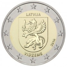 Latvija 2016 2 euro proginė moneta - Vidžemė