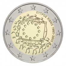 Kipras 2015 2 eurų proginė moneta - Vėliava (PROOF)