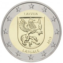 Latvija 2017 2 euro proginė moneta - Latgale