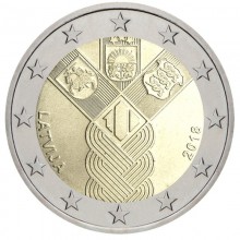 Latvia 2018 2 euro coin - Baltic states 100th anniversary