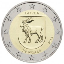 Latvija 2018 2 euro proginė moneta - Zemgale (Žemgala)