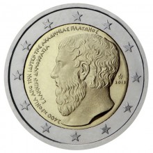 Graikija 2013 2 euro proginė moneta kortelėje - Platono akademijos įkūrimo 2400-metis (BU)
