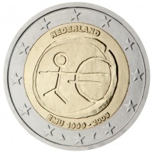 Nyderlandai 2009 2 euro proginė moneta - Ekonominės ir pinigų sąjungos 10-metis (EMU)