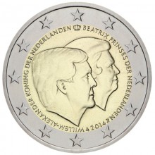 Nyderlandai 2014 2 euro proginė moneta - Oficialus atsisveikinimas su buvusia karaliene Beatriče