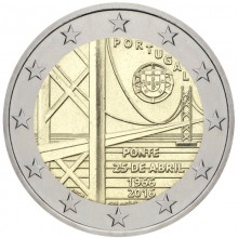 Portugal 2016 2 euro coin - 50 years of the first bridge uniting the two riverbanks of the Tejo River