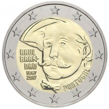 Portugal 2017 2 euro coin - 150 years of the birth of writer Raul Brandao