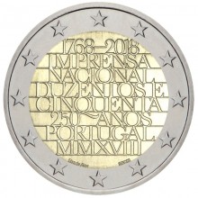 Portugalija 2018 2 eurų proginė moneta - Valstybinės spaustuvės 250-metis