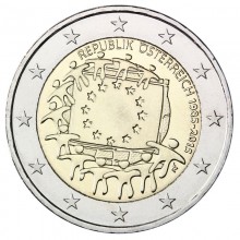 Austria 2015 2 euro coin - 30th anniversary European flag