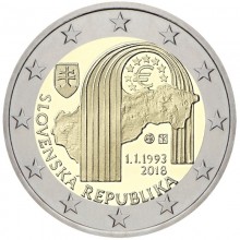 Slovakija 2018 2 eurų proginė moneta Slovakijos respublikos įkūrimo 25-metis
