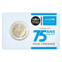 Prancūzija 2021 2 euro proginė moneta - UNICEF (BU)