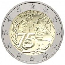 Prancūzija 2021 2 euro proginė moneta - UNICEF (BU)