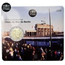 Prancūzija 2019 2 euro proginė moneta kortelėje - Berlyno sienos griūties 30-metis (BU)