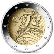 France 2021 2 euro coincard - Passing of the baton between Tokyo and Paris for the Olympic Games (PROOF)