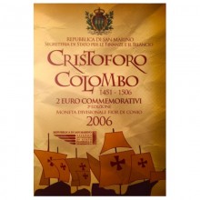 San Marinas 2006 2 euro proginė moneta - Kristupas Kolumbas (BU)