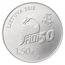 Lietuva 2018 1.5 euro moneta - VU Fizikų dienai FiDi 50