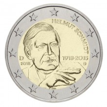 Vokietija 2018 2 euro proginė moneta - Helmuto Schmidto 100-metis