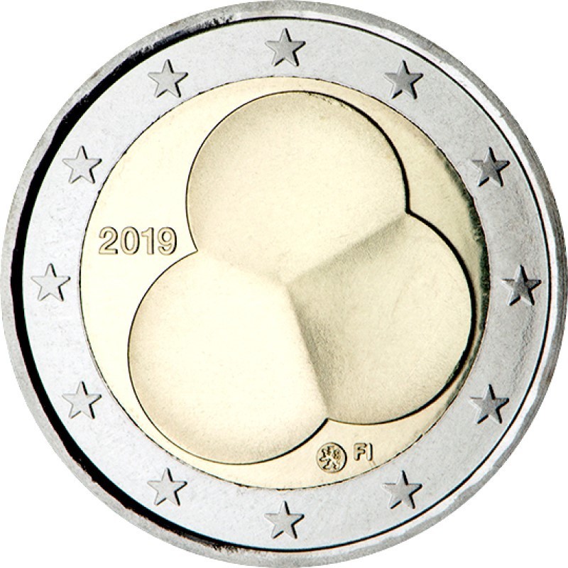 Suomija 2019 2 eurų moneta - Konstitucija