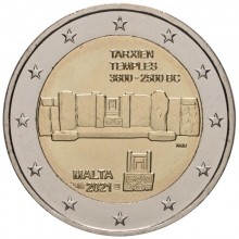 Malta 2021 2 euro coin - Maltese prehistoric temples of Tarxien (BU)