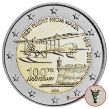 Malta 2015 2 euro proginė moneta su kalyklos ženklu - Pirmasis skrydis iš Maltos (BU)