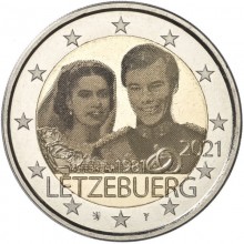 Liuksemburgas 2021 2 euro proginė moneta - Didžiojo kunigaikščio Henri vestuvių 40-metis (holograma)