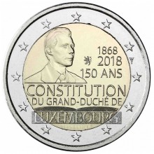 Liuksemburgas 2018 2 eurų proginė moneta - Konstitucijos 150-metis