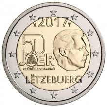 Liuksemburgas 2017 2 eurų proginė moneta - Kariuomenės savanoriškumo principo 50-metis