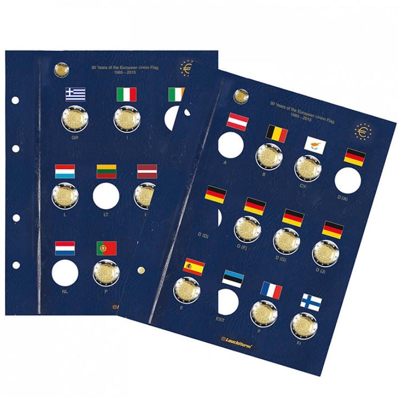 Coin sheets for 2 euro coins - 30th anniversary European flag