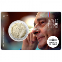 Prancūzija 2022 2 eurai kortelėje - Jacques Chirac