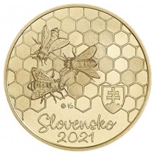 Slovakia 2021 5 euro coin - Honey Bee