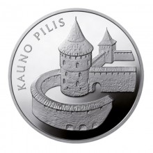 Lietuva 2008 50 m. litų sidabrinė moneta - Kauno pilis