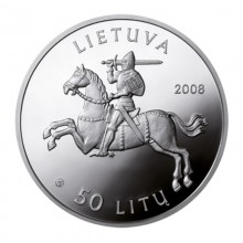 Lietuva 2008 50 litų sidabrinė moneta - Kauno pilis