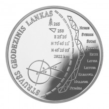 Lithuania 2015 20 euro silver coin - Struve Geodetic Arc