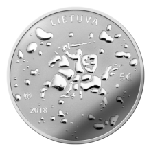 Lietuva 2018 5 eurų sidabrinė moneta Joninės (Rasos šventė) aversas