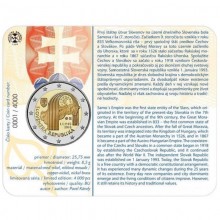 Slovakia 2018 2 euro coin The 25th anniversary of the establishment of the Slovak Republic in coincard