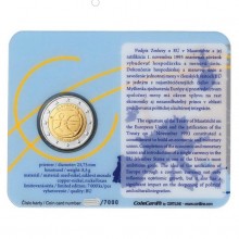 Slovakia 2009 2 euro coin 10th anniversary of the Economic and Monetary Union in coincard