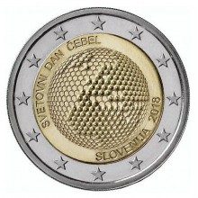 Slovėnija 2018 2 eurų moneta - Pasaulinė bičių diena